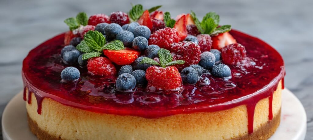 Cheesecake de frutas vermelhas sem forno pronto em 30 min - Imagem do artigo