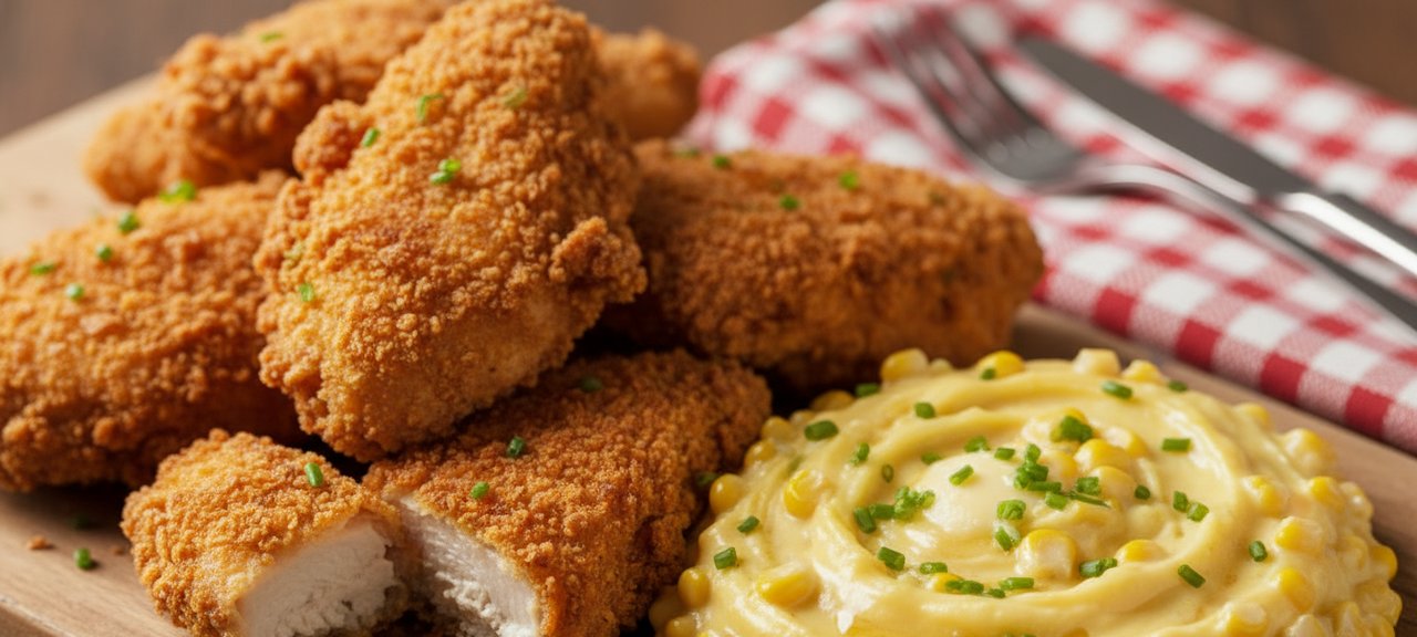 Frango empanado com creme de milho: receita crocante - Imagem do artigo