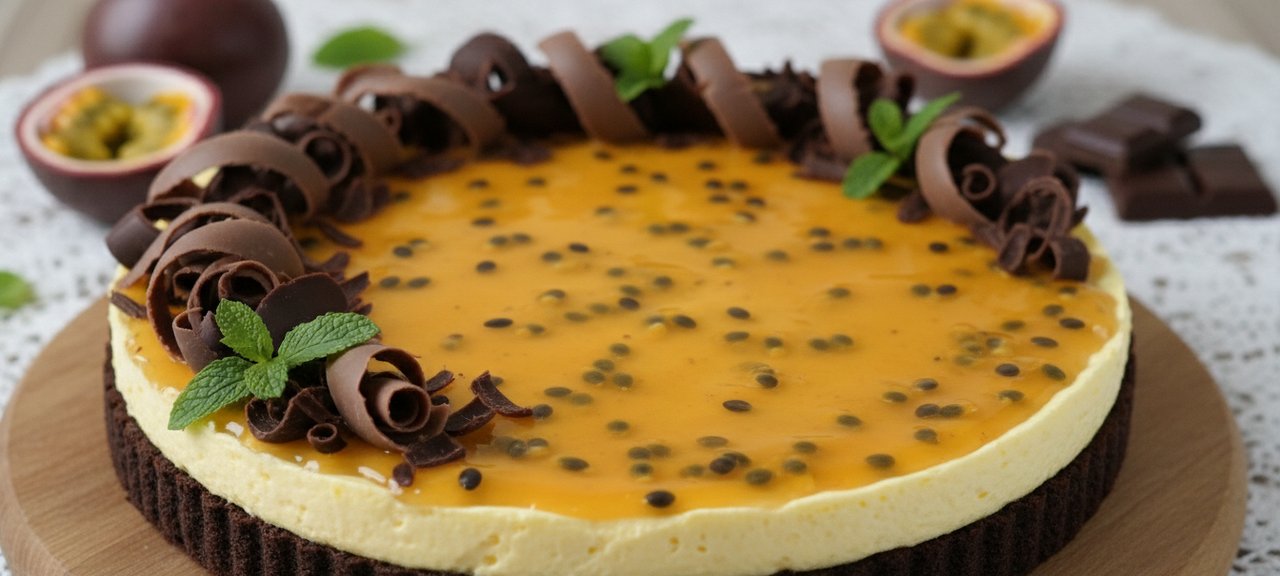 Torta de maracujá com chocolate equilibra doce e ácido - Imagem do artigo