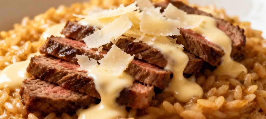 Risoto de filé com 3 queijos ganha versão fácil para almoço - Imagem do artigo