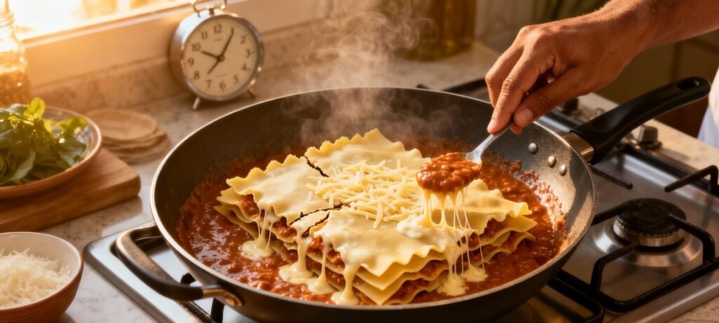 Lasanha de frigideira pronta em 20 min une sabor e agilidade - Imagem do artigo