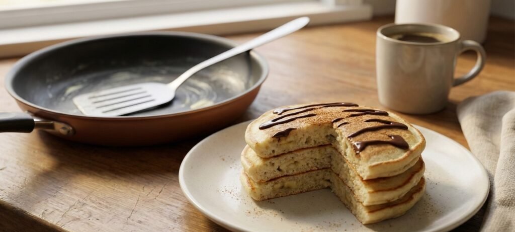 Panqueca de banana pronta em 15 minutos facilita o café - Imagem do artigo