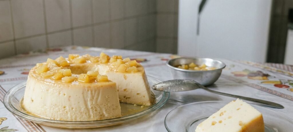 Pudim de abacaxi cremoso fica pronto em 25 minutos - Imagem do artigo